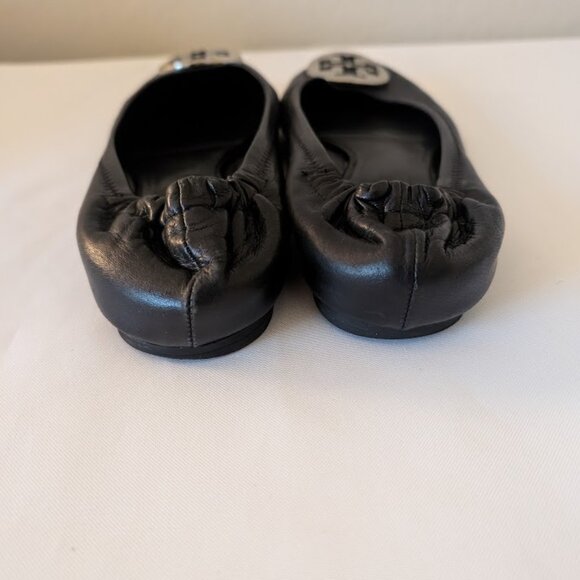 Tory Burch Claire Black Ballet Flats Women Size 7.5 - Picture 2 of 5